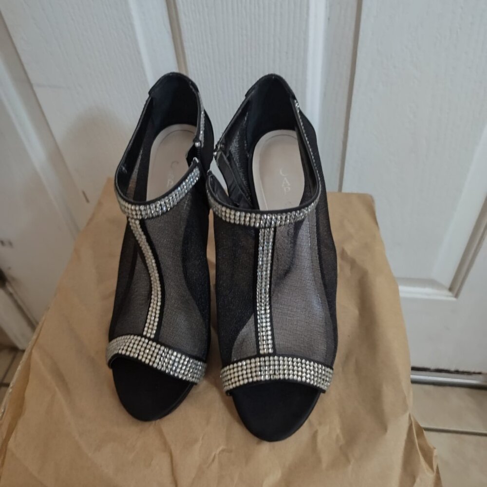 Caparrós Rhinestone Open Toe Mesh Booties - Picture 3 of 5